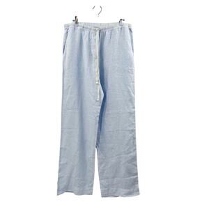 Velvet by Jenny Graham M Linen Light Blue Drawstring Pants